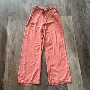 High waisted wide leg drawstring pants, Size Small